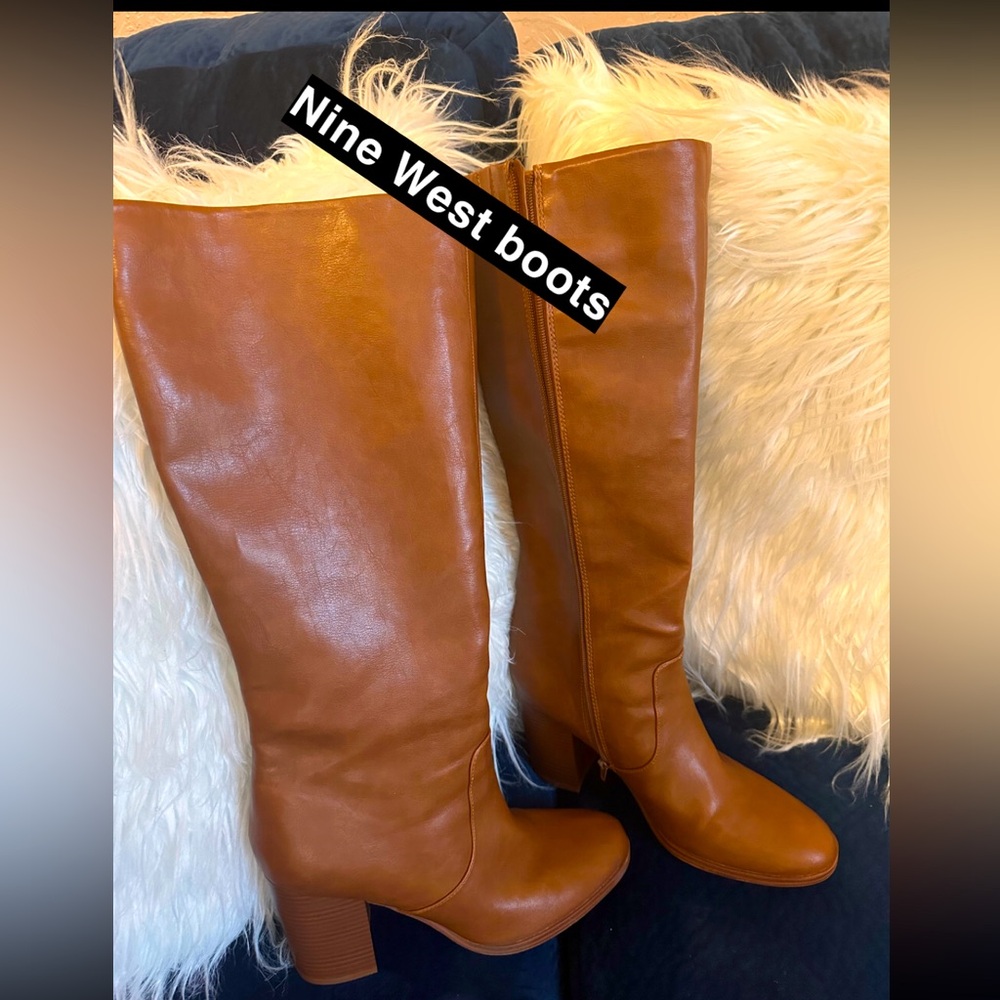 Tan Brixe Heeled Boots(wore once heel too high)